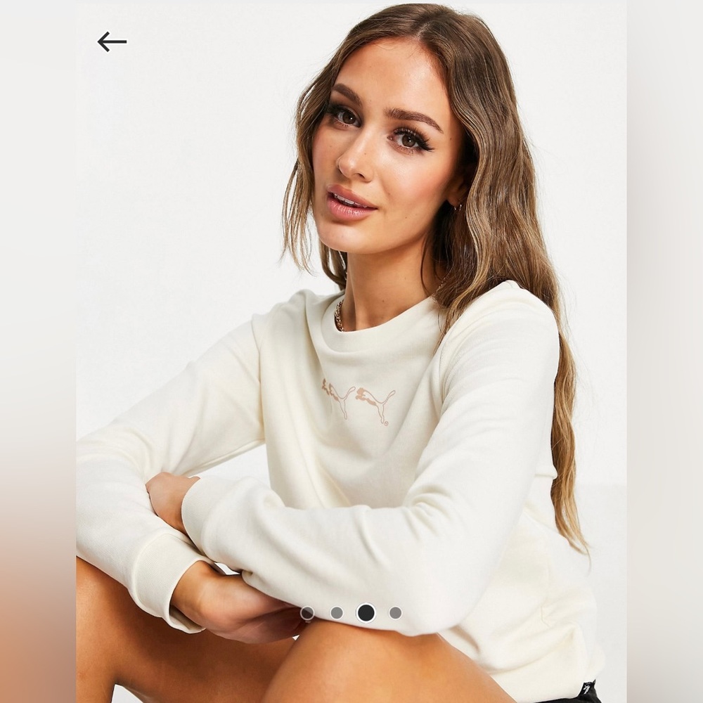 Puma repeat cat logo sweatshirt in beige